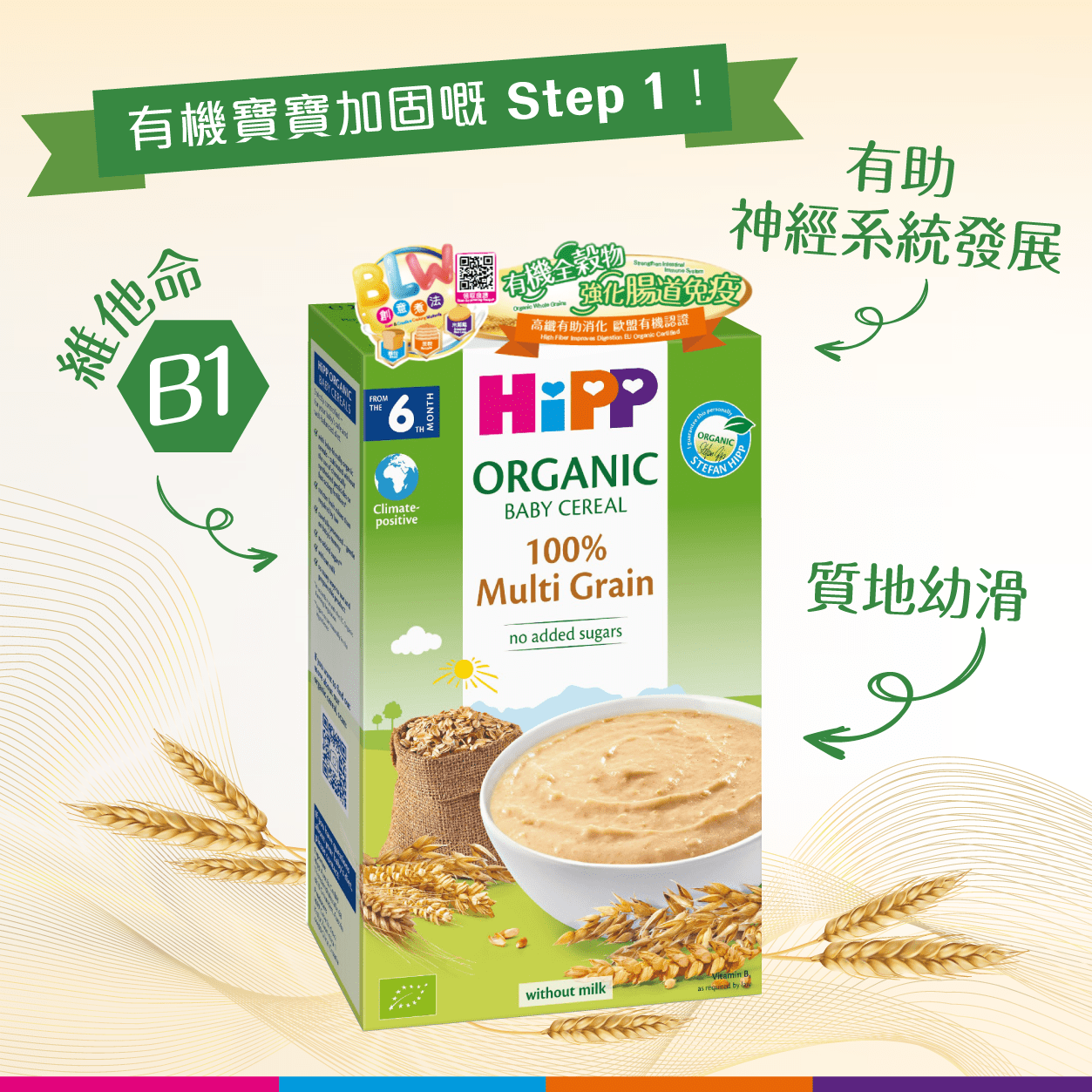 HiPP喜寶有機米糊 - 多穀物 (200克)