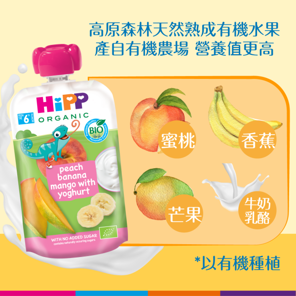 HiPP喜寶有機蜜桃蕉芒乳酪 6件裝 (最佳食用日期: 2025年10月12日) - Image 3