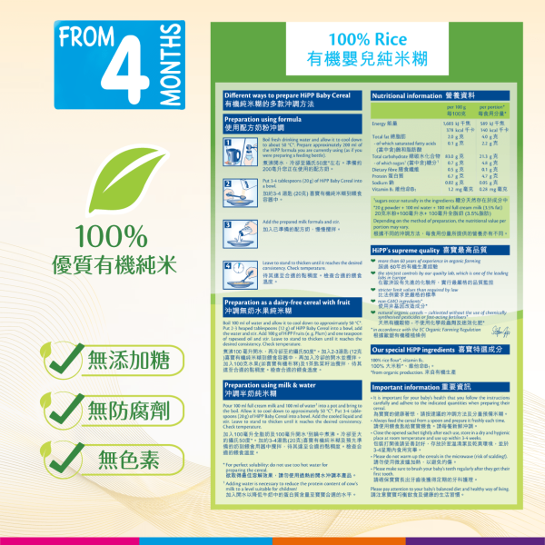 HiPP Organic Cereal Pap - 100% Rice (Baby Rice) (200g) - Image 2