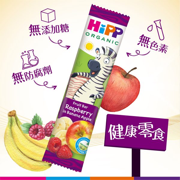 HiPP Organic Fruit Bar Raspberry in Banana Apple Full Case (Best Before: 16 Oct 2025) - Image 2